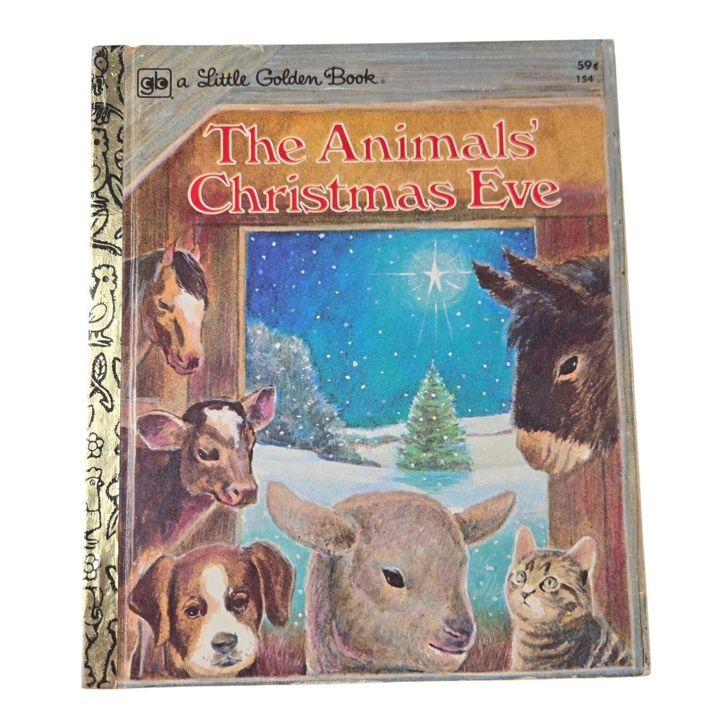 Vintage 1978 Little Golden Book The Animals' Christmas Eve Gale Wiersum HC